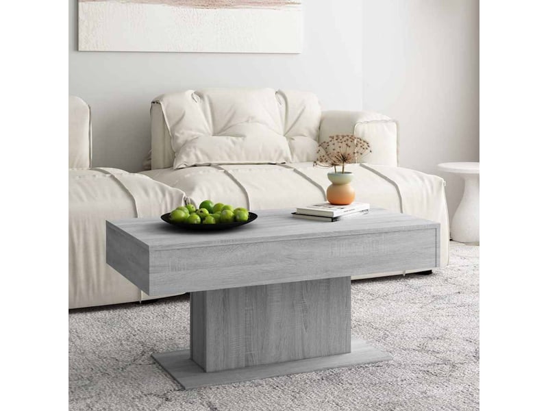  Table basse - table de salon - table à thé sonoma gris 96x50x45 cm bois d'ingénierie  - Conforama B