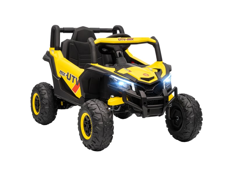 Voiture électrique enfants utv 12 v, buggy électrique enfants avec télécommande, 96 x 61 x 56 cm, jaune - Conforama A