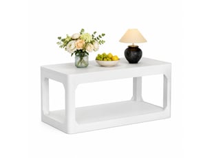Table basse rectangulaire coloris blanc LPOSPI - 50 cmx100 cm