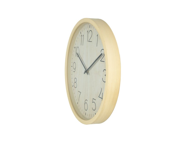  Horloge murale fabrilamp padron 41 x 41 cm hêtre mouvement continu 220214185 - Conforama C