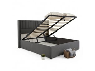 Lit coffre 160x200 cm ZERBACO coloris gris