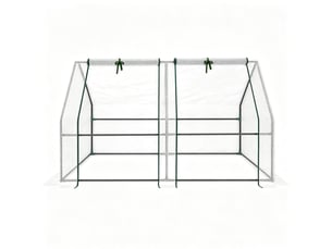 Mini-serre 180x90x90 cm 2 fenêtres enroulables métal blanc