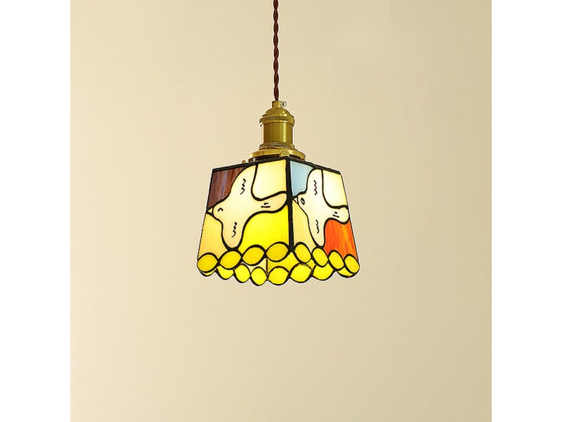  Suspension led en verre style rétro, lampe en forme de colombe à lumière chaude 3000 k, luminaire décoratif pour salon, chambre et chevet  - Conforama C