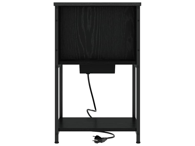 Table de chevet - cabinet de chevet - table de nuit 2 pièces chêne noir 38 x 31 x 61 cm  - Conforama E