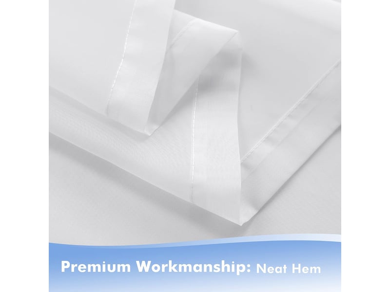  Rideaux transparents imperméables pour terrasse, lot de 2, 132 x 213 cm, filtrant la lumière, avec œillets, pour véranda, tonnelle,jardin, blanc  - Conforama D