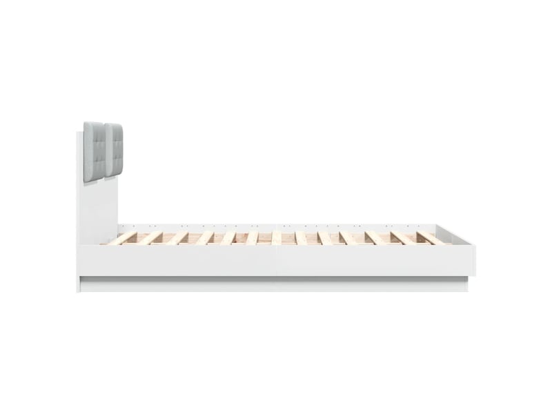  Lit double- lit adulte -  cadre de lit sans matelas blanc 135x190 cm  - Conforama D