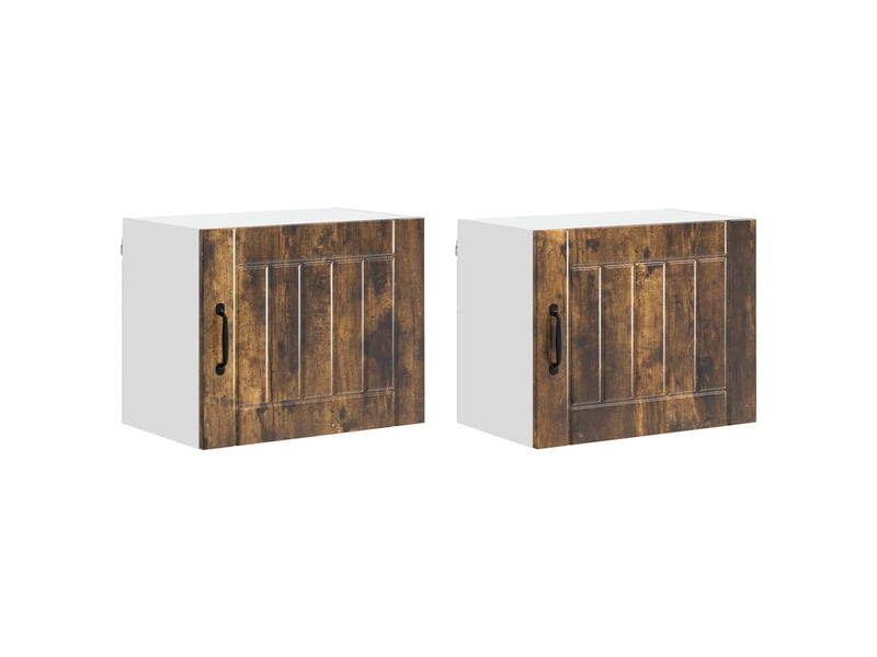 Meuble mural de cuisine | armoire de cuisine 2 pcs chêne fumé bois d'ingénierie shl2297 - Conforama A