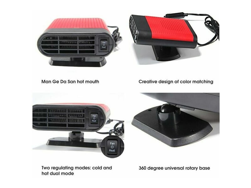  12v 150w panneau solaire chauffage portable chauffage électrique refroidissement 2 en 1 ventilateur pare-brise désembuage conduite dégivrage puri, multicolore DAE-002833-C - Conforama B