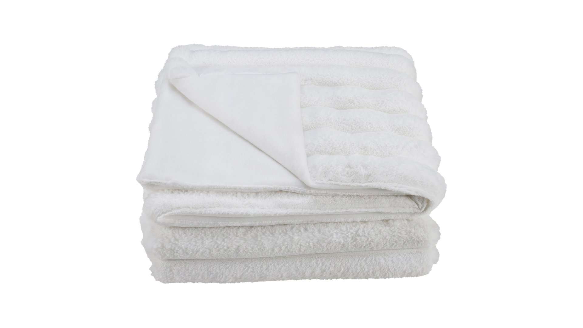 CONFORAMA Plaid 130x170cm VASSILY coloris blanc