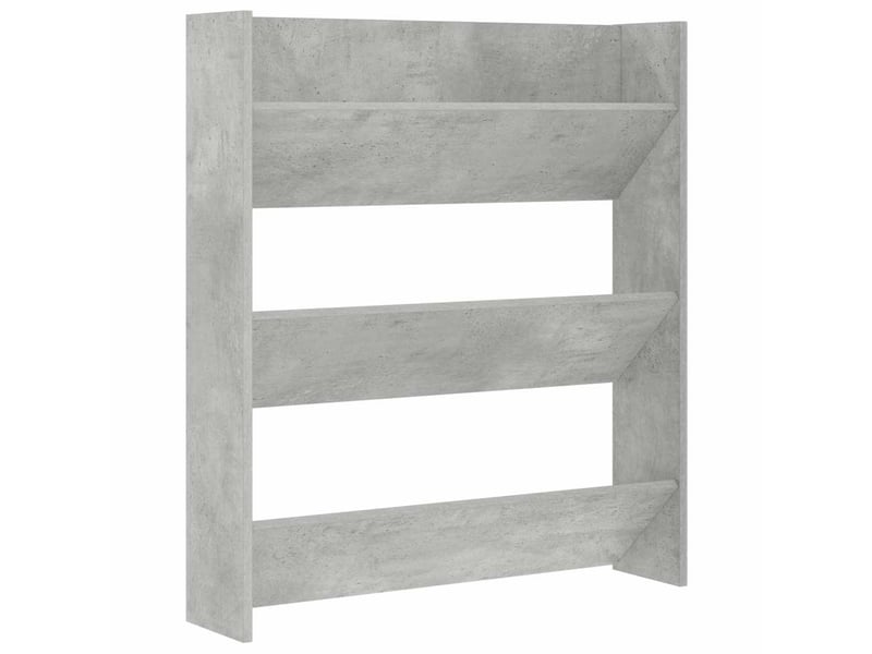  Meuble à chaussure, armoire à chaussures murale gris béton 80x18x90 cm aggloméré  - Conforama A
