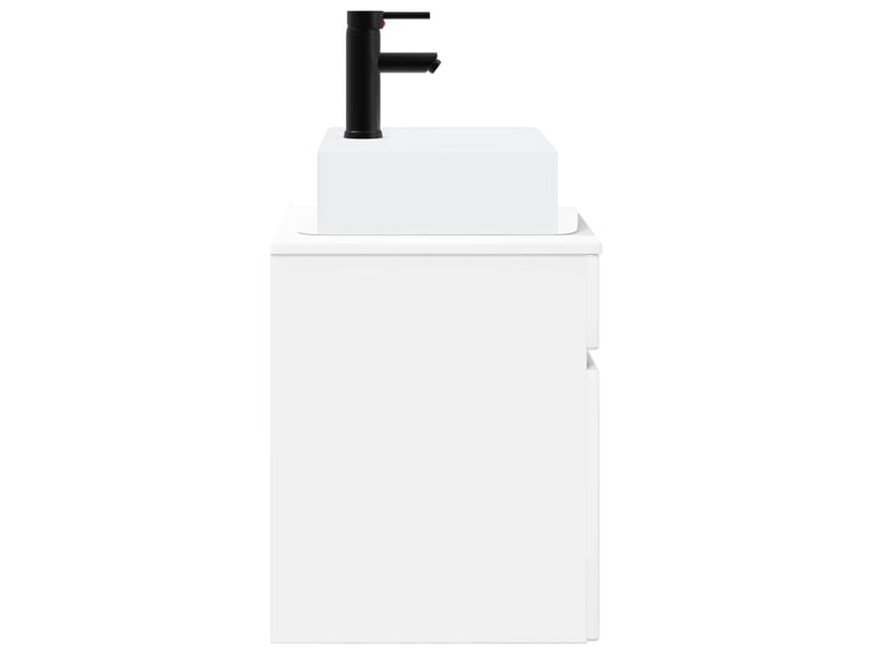  Meuble-sèche avec évier mural blanc brillant 39x41x62.5 cm  - Conforama C