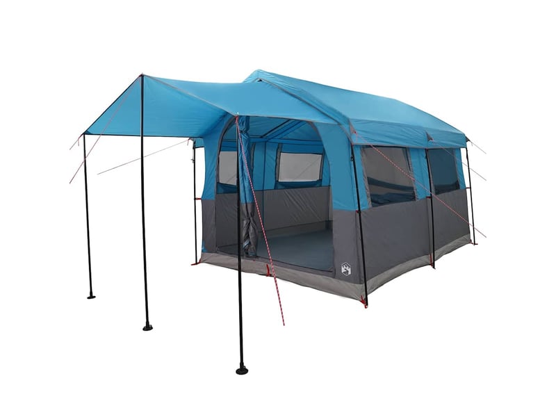  Tente de camping, tente familiale 4 personnes bleu et gris  - Conforama A