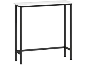 Table console 75x24x76 cm design fin panneau de particules et métal noir