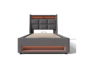 Lit coffre 90x200 cm coloris gris