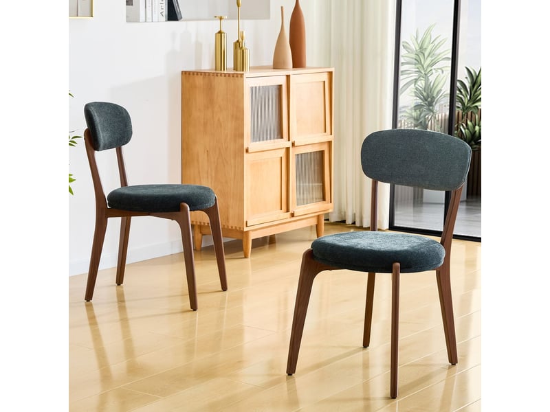  Chaise de cuisine 2 pièces style moderne revêtement en lin assise confortable coussin d’assise inspiration médiévale  - Conforama B