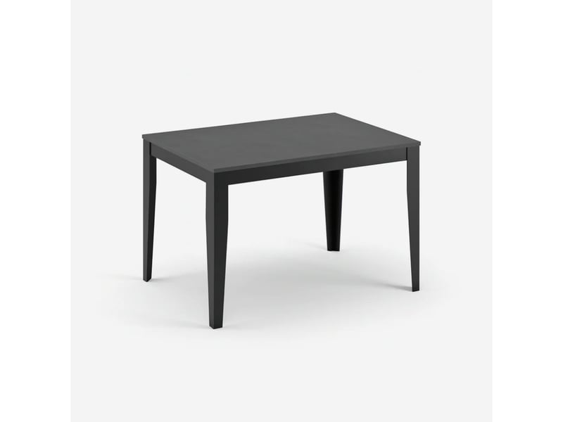  Table de salle à manger extensible avec pieds noirs 156316x90 moon - gris  - Conforama A