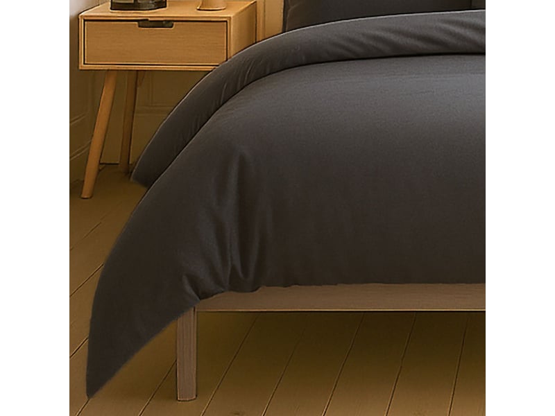  Parure housse de couette 260x240cm + 2 taies 100% coton gris foncé - vitalia VITALIA - Conforama C