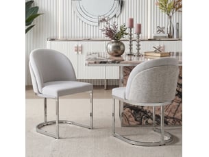 2 chaises d'appoint gris clair et argent, confortables et respirantes, style moderne, idéales pour restaurants, salons, cafés et autres lieux