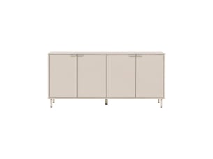 Buffet décor bois et métal 4 portes 160cm beige - ellie