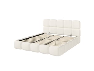 Lit coffre 200x200 cm <strong>SEYAKANY</strong>  <strong></strong> coloris blanc