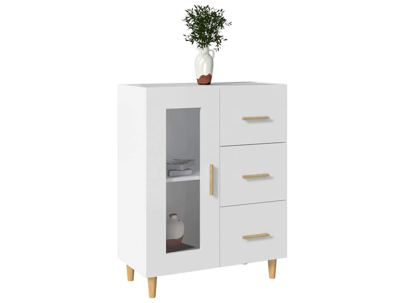  Buffet - bahut - meuble de rangement blanc 69,5x34x90 cm bois d'ingénierie  - Conforama D