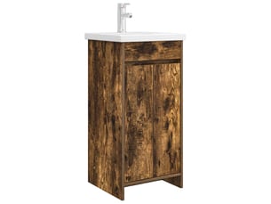Meuble de salle de bain avec évier chêne fumé 42x40x84.5 cm shl9144