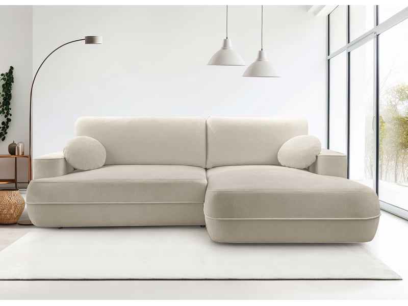 Canapé d’angle avec fonction lit peoni 267 cm beige d Peoni - Conforama B