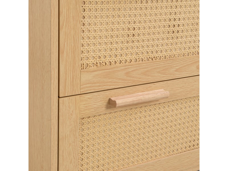  Commode à 4 tiroirs en rotin – finition naturelle – 80 x 80 x 38 cm  - Conforama E