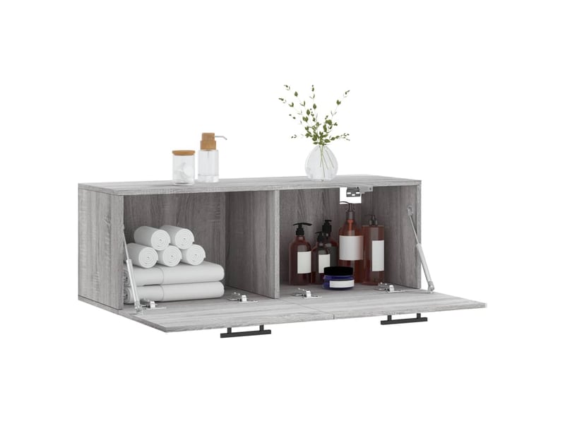  Armoire murale salon sonoma gris 100x36,5x35cm bois d'ingénierie shl1626  - Conforama D