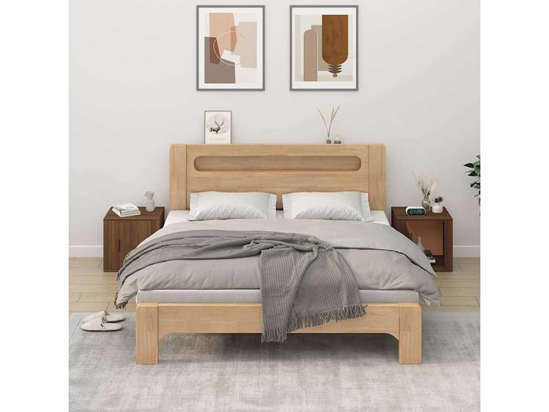  Lot de 2 table de chevet chanmbre, table d'appoint chêne marron 50x39x47 cm  - Conforama B