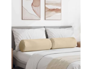 Lot de 2 coussins d'accent, coussins décoratifs, coussins lombaires crème ø 25 x 70 cm tissu en microfibre cf56727