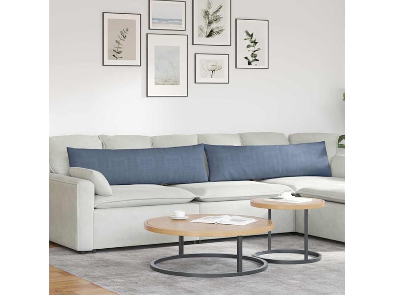 Lot de 2 coussins de canapé, coussins décoratifs bleu 145 x 40 cm cf58995 - Conforama B