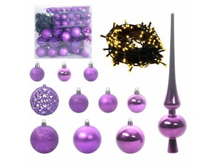 Ensemble de boules de noël 120 pcs 300 led blanc chaud ø 6 cm