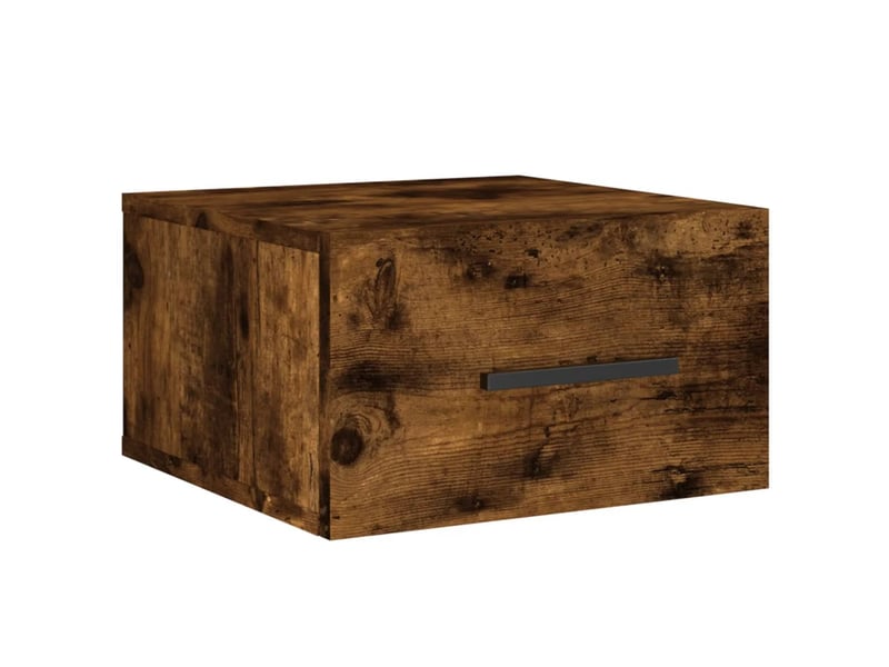 Table de chevet chanmbre, table d'appoint murale chêne fumé 35x35x20 cm shl7019  - Conforama A