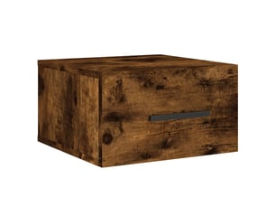 Table de chevet chanmbre, table d'appoint murale chêne fumé 35x35x20 cm shl7019