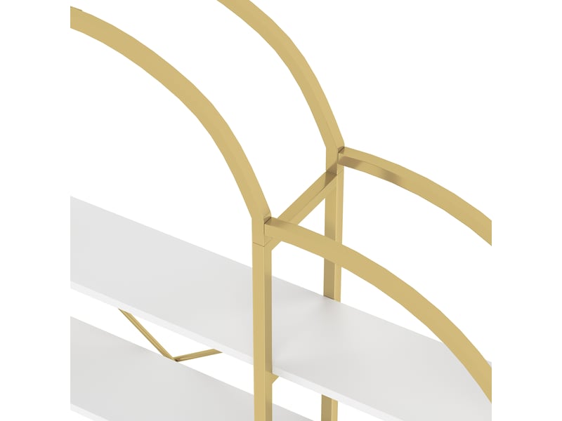  Étagère 5 niveaux blanc et or design nuage métal mdf bibliothèque 190 cm  - Conforama W