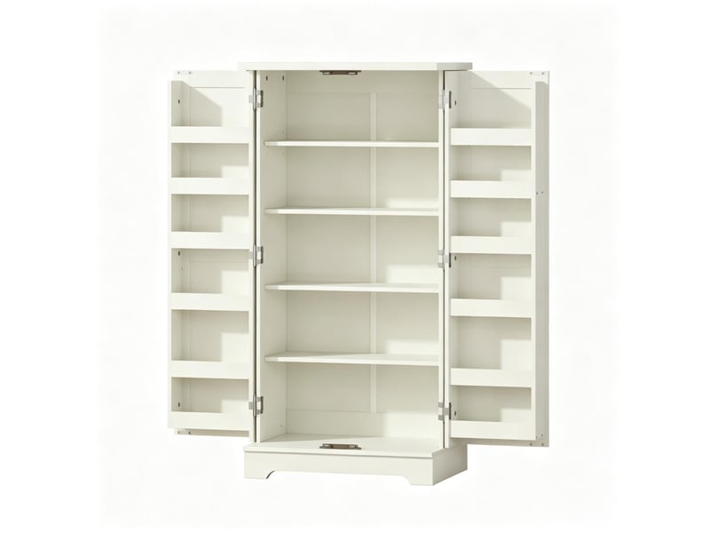  Buffet de cuisine 2 portes en mdf et panneau de particules beige, 60 x 40 x 120 cm, rangement réglable  - Conforama A