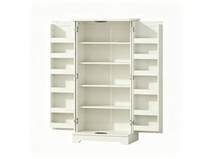 Buffet de cuisine 2 portes en mdf et panneau de particules beige, 60 x 40 x 120 cm, rangement réglable