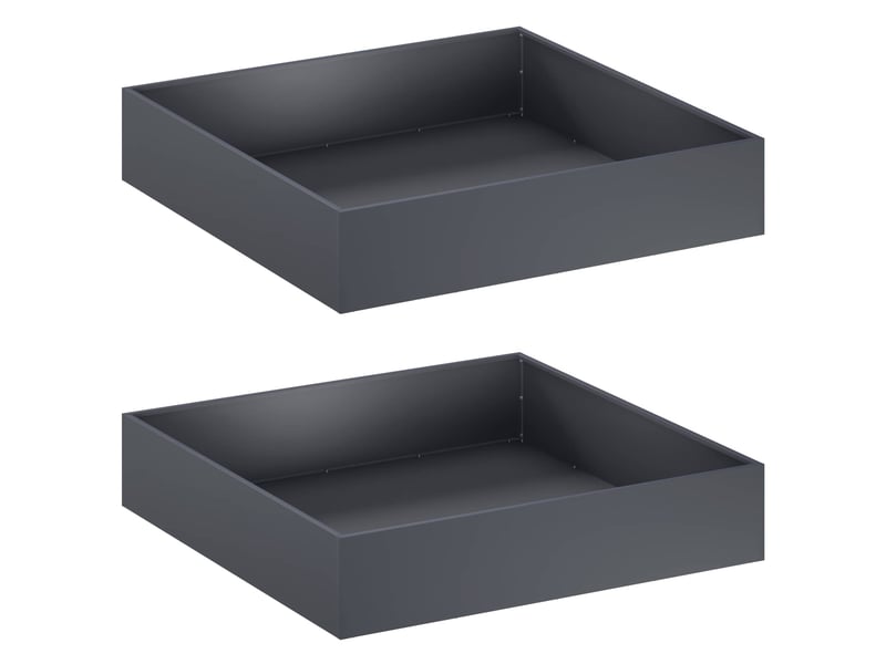  Jardinière - cache-pot de jardin 2 pcs anthracite 80 x 80 x 20 cm  - Conforama A