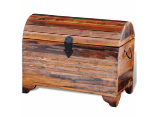 Coffre de rangement, boîte de rangement de rangement bois de récupération massif shl50440