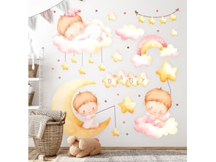 Sticker mural - des bébés sur les nuages130x173 cm