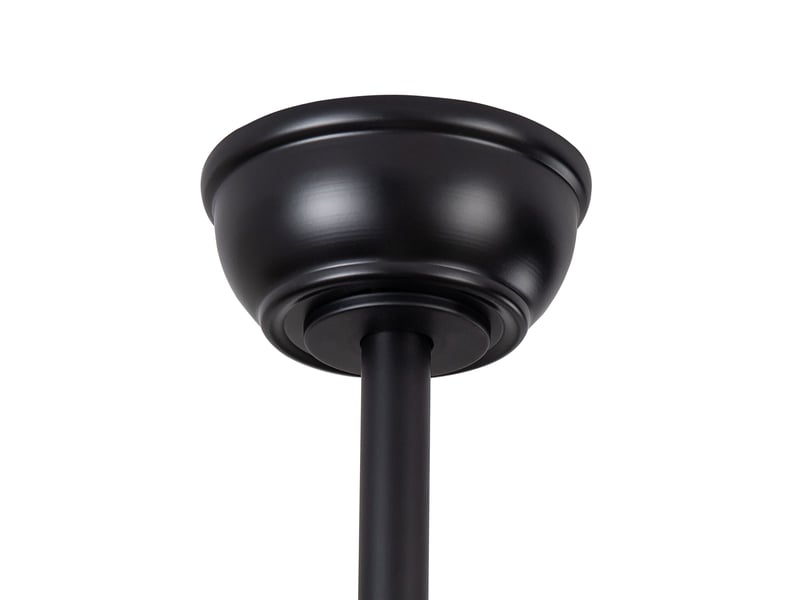  Ventilateur de plafond 132 cm avec éclairage, 5 pales en bois noyer et noir  - Conforama E