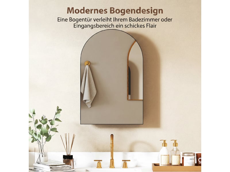  Armoire de toilette murale 1 porte miroir 3 étagères en métal noir 50 x 12 x 76 cm  - Conforama D
