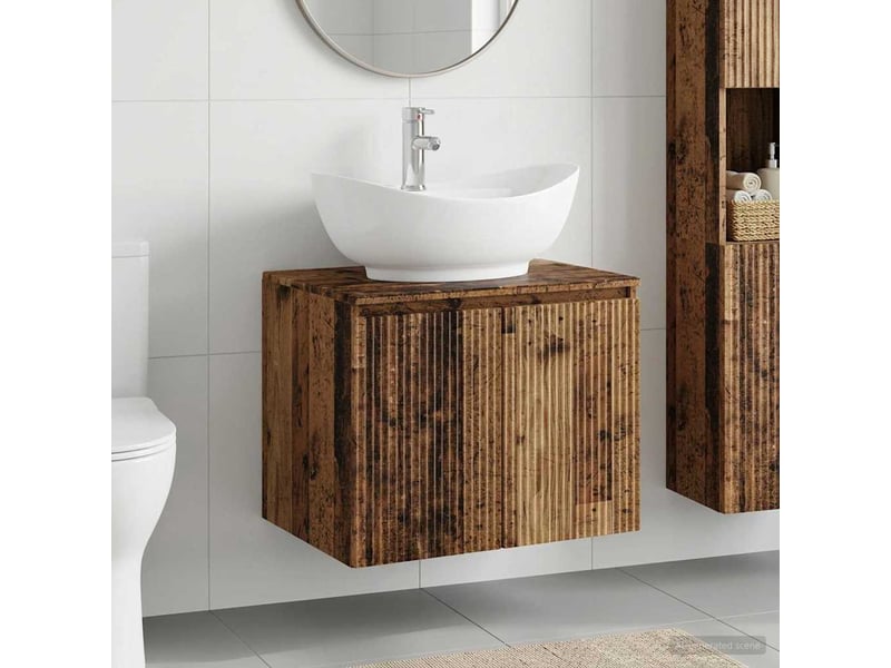 Ensemble de mobilier de salle de bain bois ancien cf64606 - Conforama B
