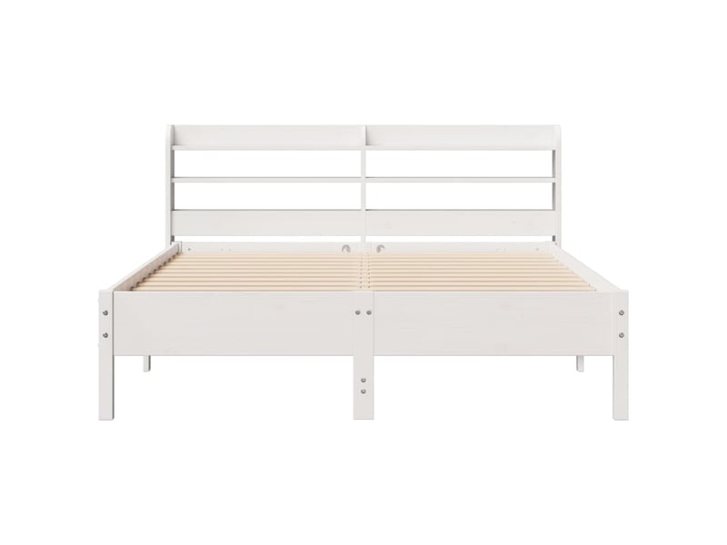  Lit double- lit adulte -  cadre de lit sans matelas blanc 140x190 cm bois de pin massif  - Conforama C