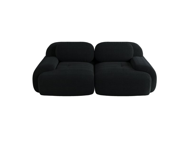  Canapé modulable, canapé 2 places, en velours tricoté, noir, base antidérapante, forme incurvée, sans structure  - Conforama D