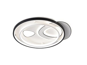 Fabrilamp evora, plafonnier, moderne, led, 160 w, 13600 lm, 3000-4000-6000 k, blancnoir, 7 x 45 x 52 cm