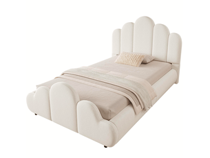Lit simple 90x200 cm <strong>HAUSS SPOLE</strong>  <strong></strong> coloris beige