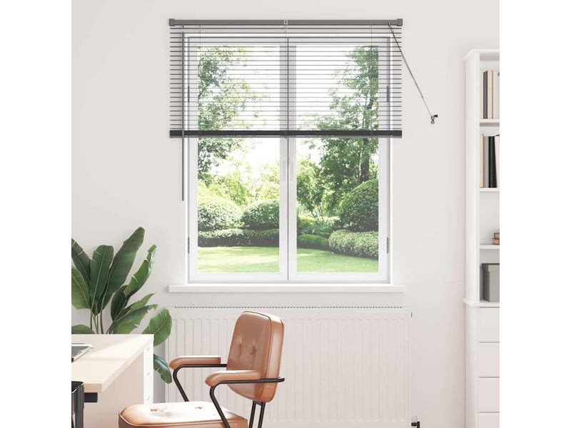 Store vénitien, store de fenêtre gris foncé 130 x 115 cm 25 mm aluminium cf47866 - Conforama B