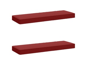 Lot de 2 coussins de banc, coussins d'assise vught 100 % polyester bordeaux cf58430